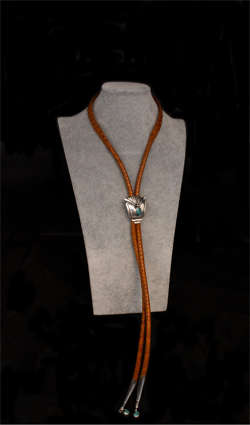 Turquoise Buffalo Sterling Silver Bolo Tie