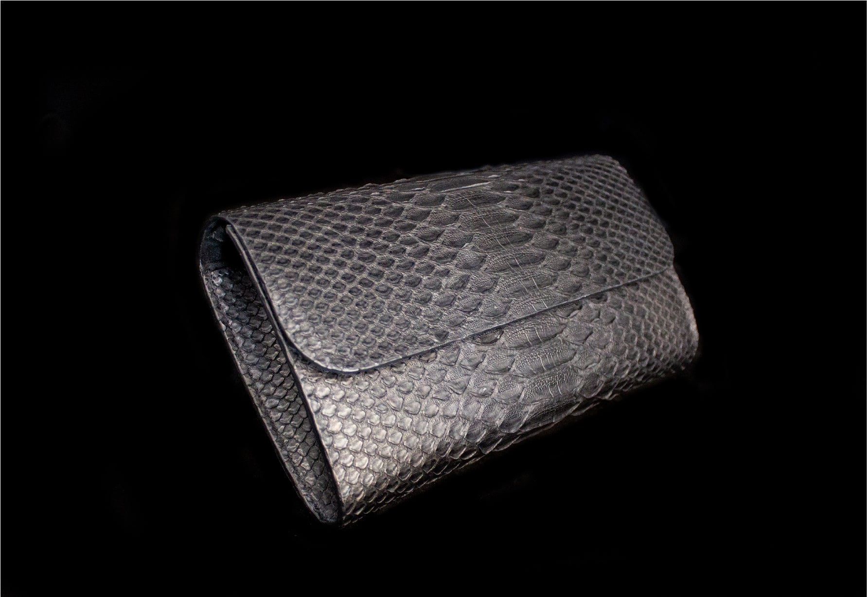 Black Python Clutch