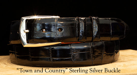 Black Alligator Dress Belt