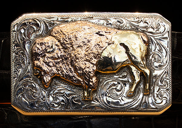 Bohlin "Bison" Silver and Two Tone Gold Buckle