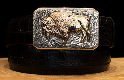 Bohlin "Bison" Silver and Two Tone Gold Buckle