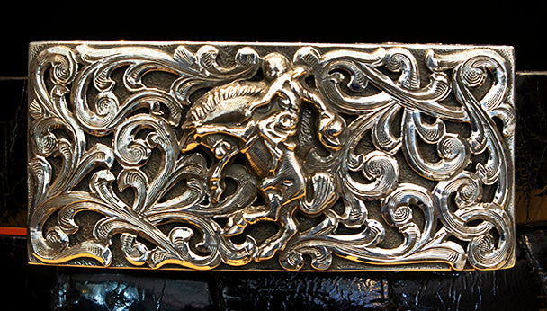 Bohlin "Bucking Horse" Sterling Silver Buckle with Scrolls