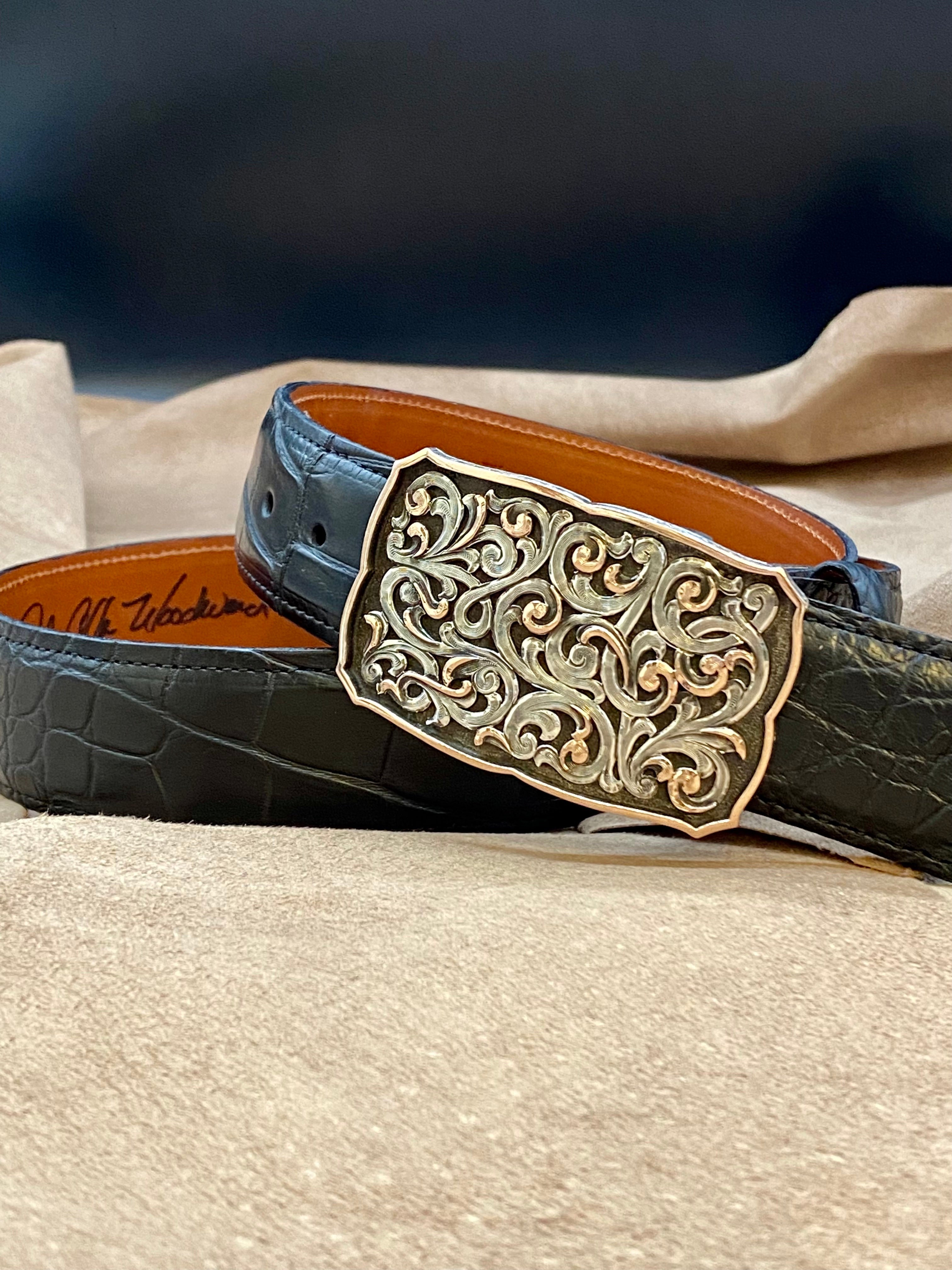 "Filagree" Silver and Gold Buckle by Bohlin