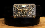 Bohlin "Longhorn Steer" Silver and 14G Gold with Shield