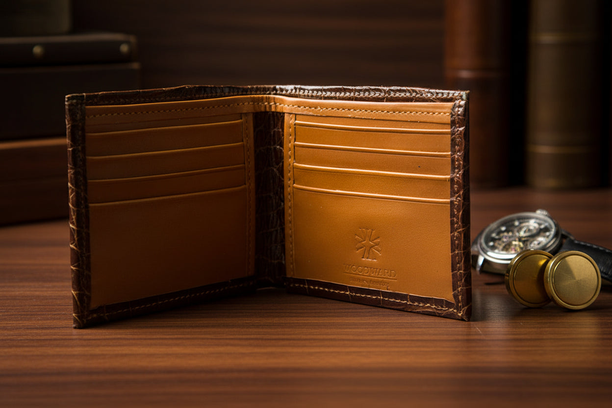 Bourbon "Classic Billfold" Alligator Wallet