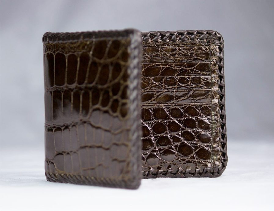 Chocolate Hand Braided Full Alligator Wallet