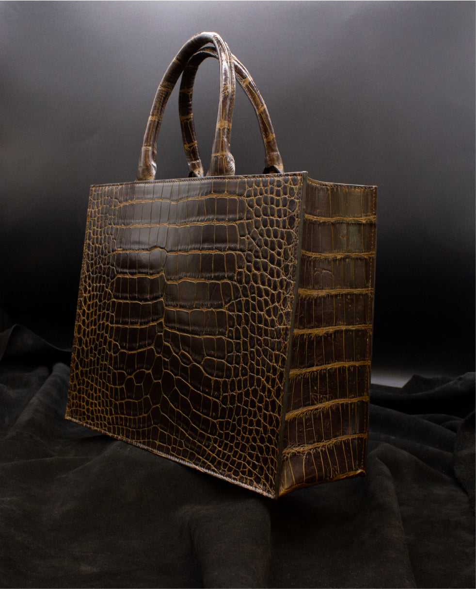 Chocolate Alligator Tote