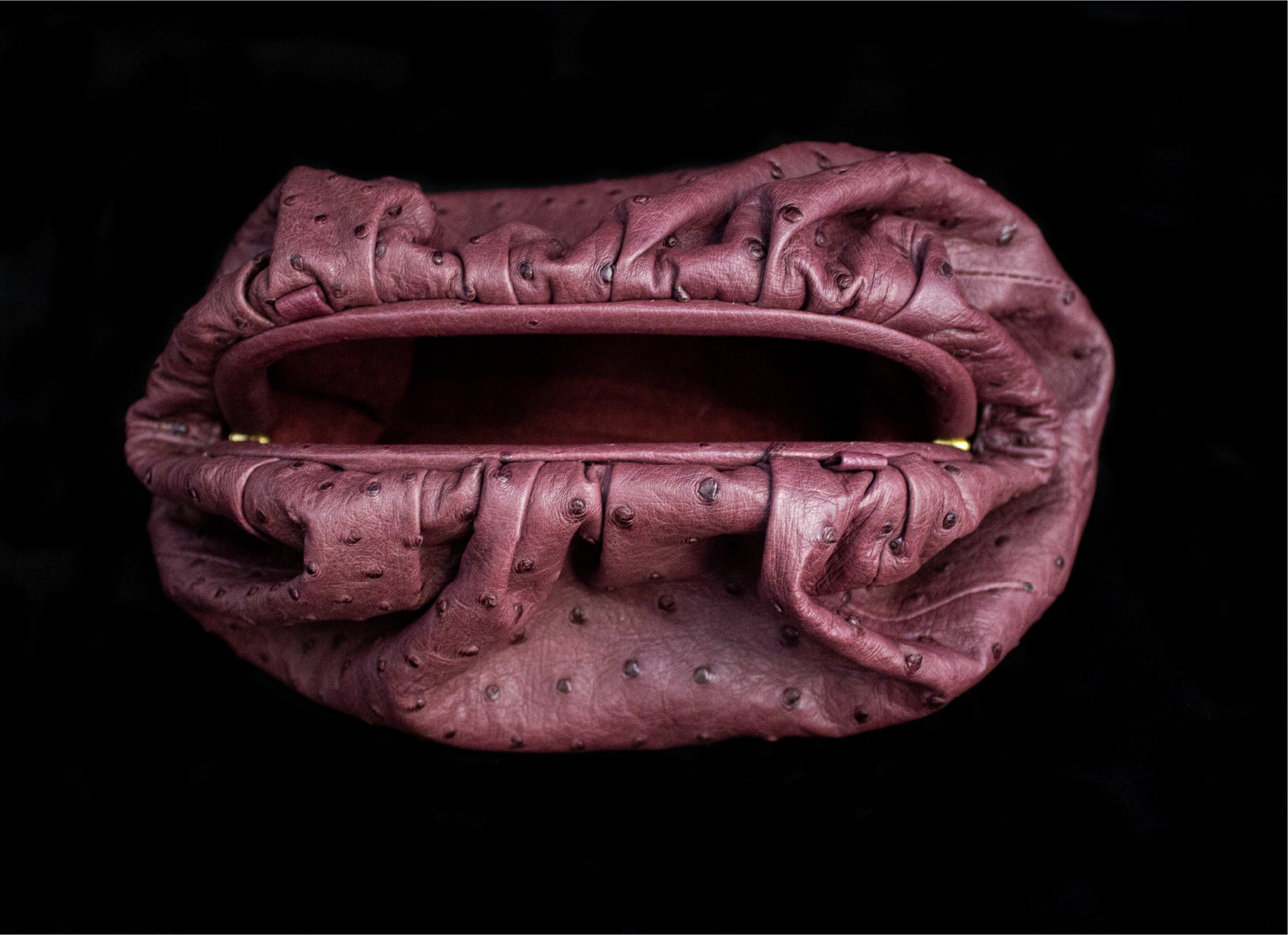 Burgundy Ostrich Soft Clutch