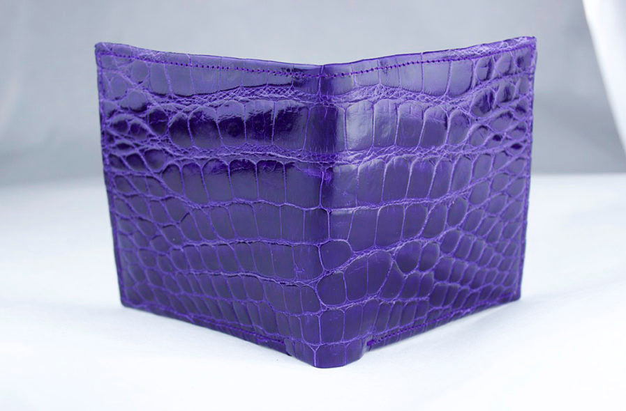 Alligator Wallet "President" Purple and Cognac