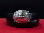 David Dear "Robot Concho" Sterling Silver Buckle and Alligator Belt