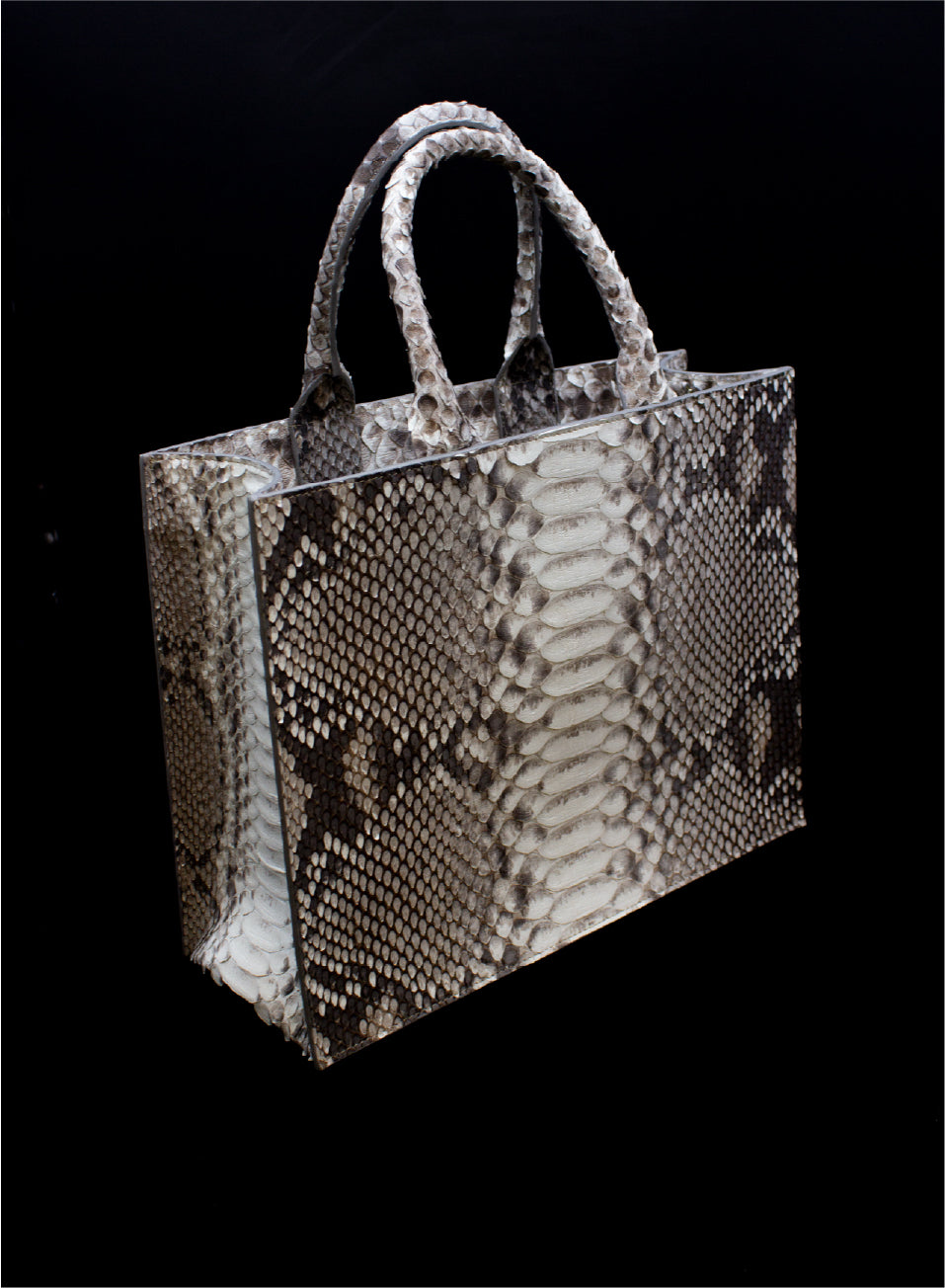 Natural Genuine Python Tote