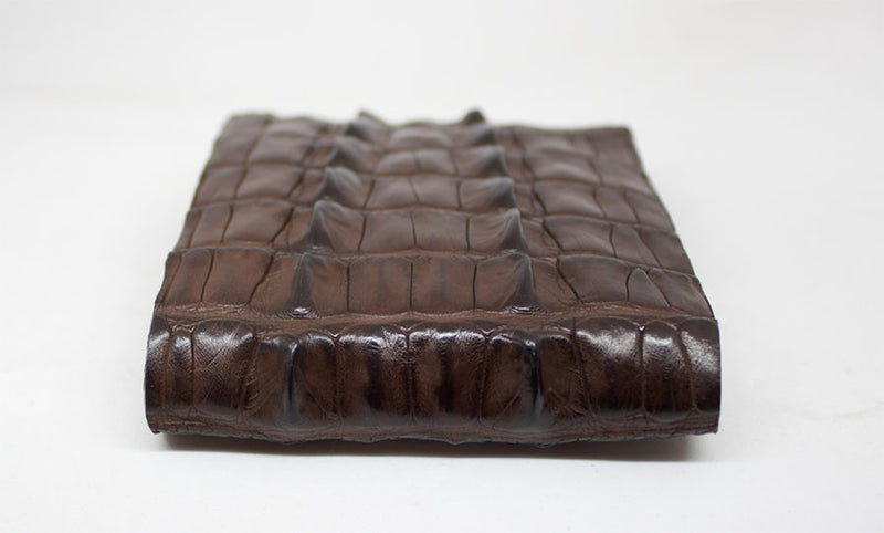 Classic Brown Hornback Alligator Tail Wallet