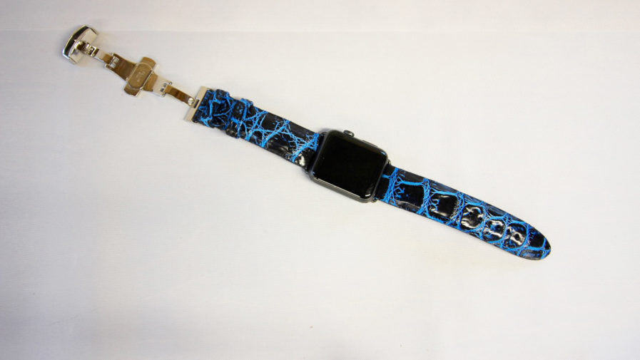 Black Turquoise Alligator Apple Watch Strap