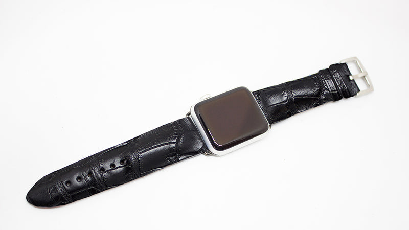 Black Matte Alligator Watch Strap for Apple Watch