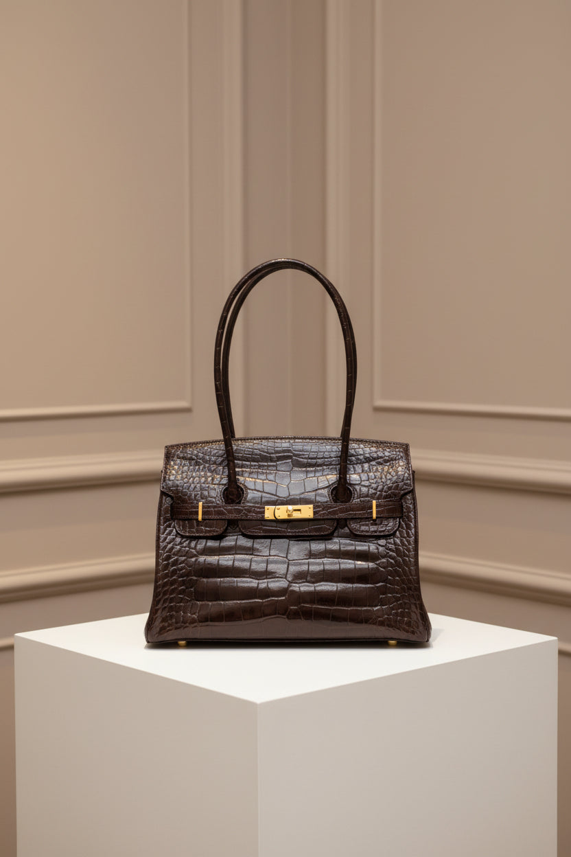 Alligator Bag with 14k Gold Hardware