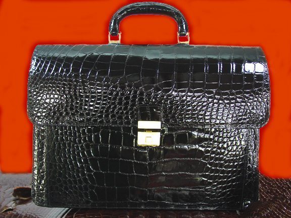crocodile leather briefcase