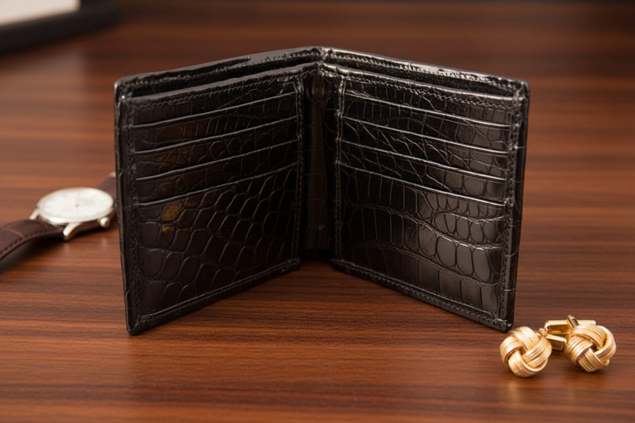 Black “President” Full Alligator Wallet