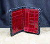 Front pocket Black Hornback and Red Belly Full Alligator Wallet