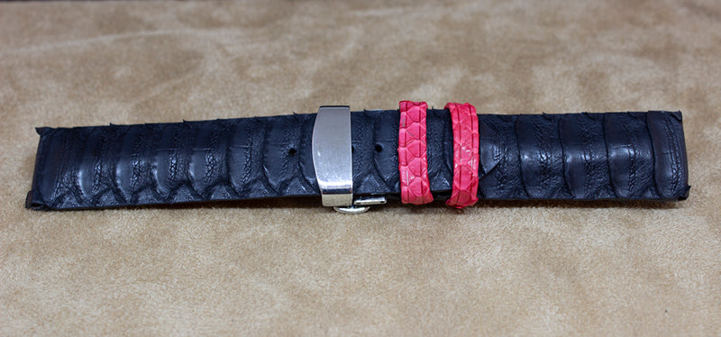 Black and Red Python Watch Strap