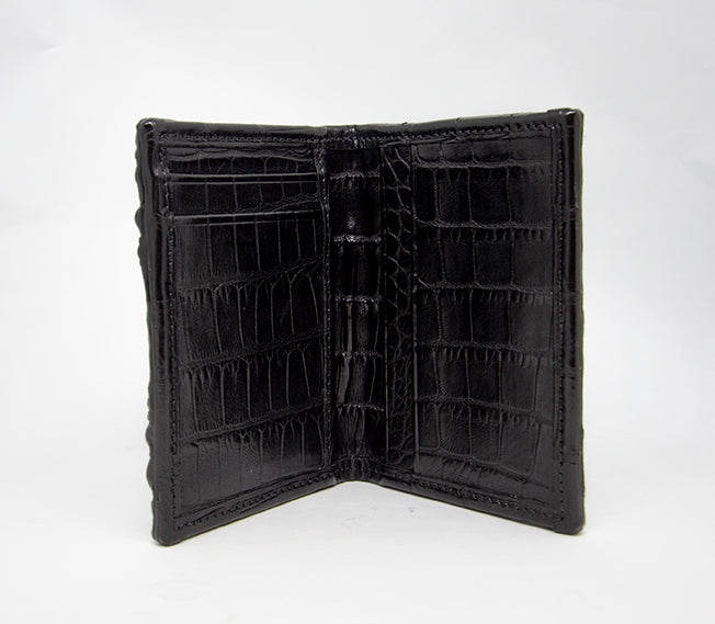 Front pocket Black Hornback Full Alligator Wallet