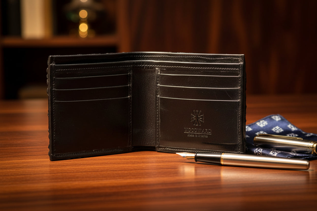 Black Classic Hornback Alligator Wallet