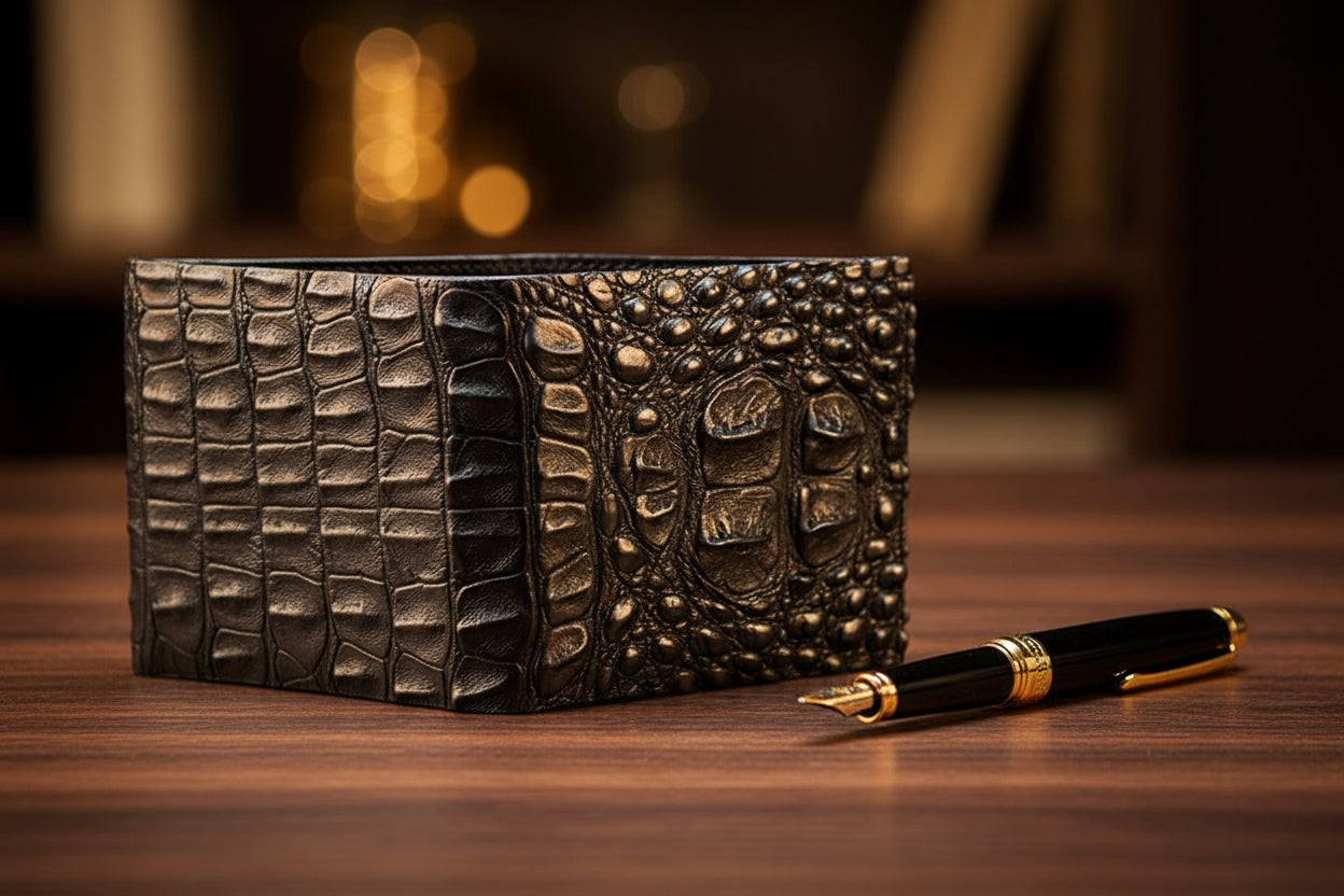 Black Classic Hornback Alligator Wallet