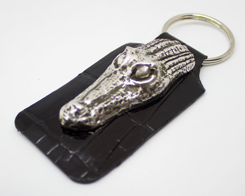 Sterling Silver and Alligator Key Fob