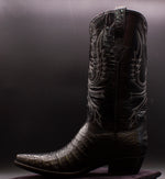 Black Caiman Crocodile Boots with Xtoe
