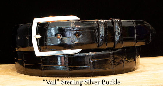 Black Alligator Dress Belt