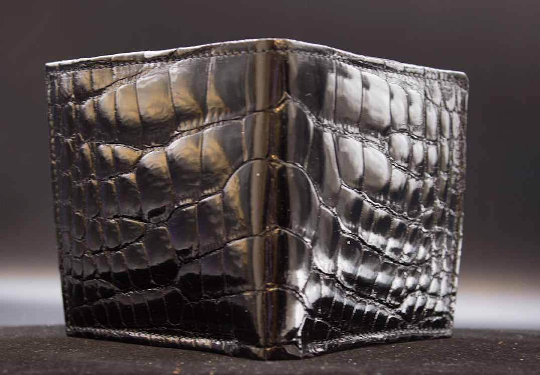 Black Glazed “CEO” Alligator Wallet