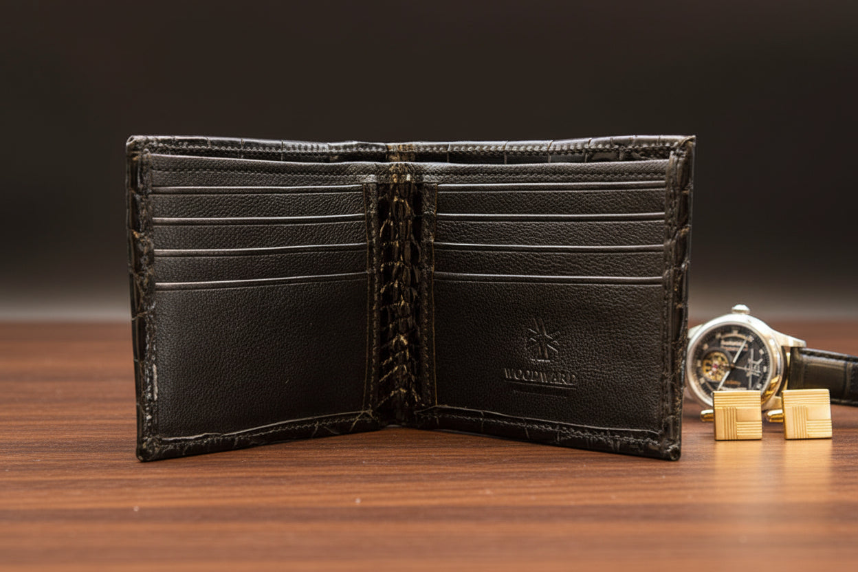 Black "Classic Billfold" Alligator Wallet