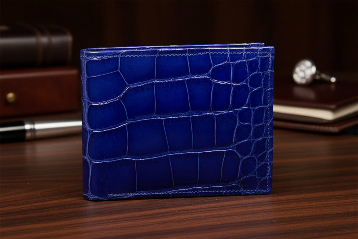 Blue and Red “President” Full Alligator Wallet