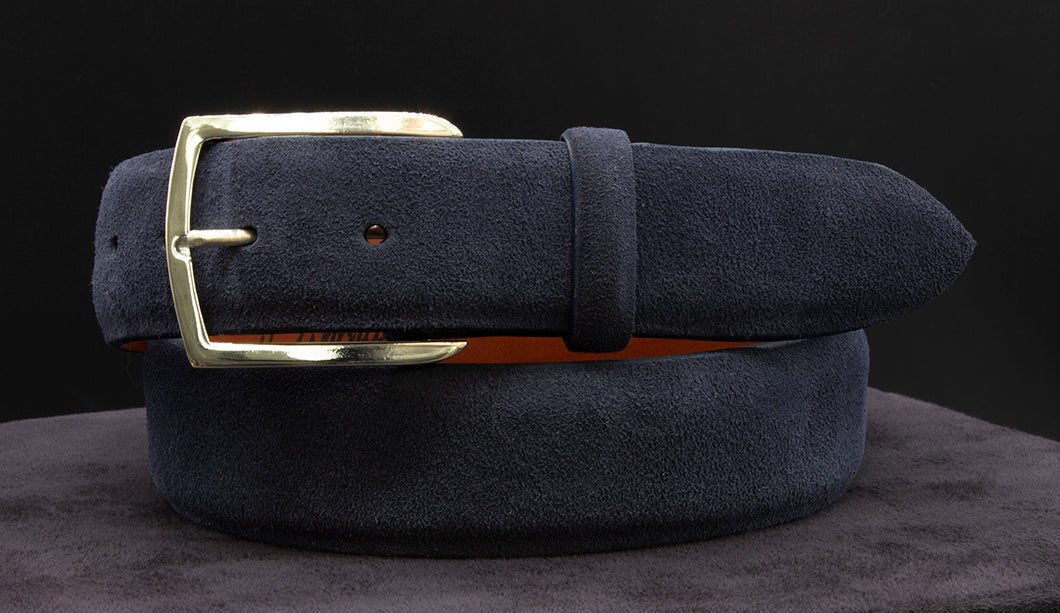 Blue Suede Kudu Belt