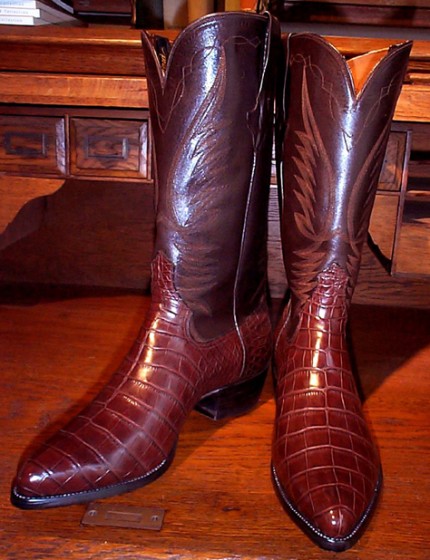 Chocolate American Alligator Boots