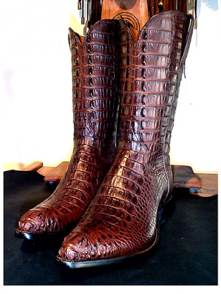 Chocolate Full American Hornback Alligator Cowboy Boots