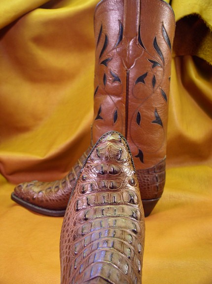 Chocolate American Hornback Alligator Boots