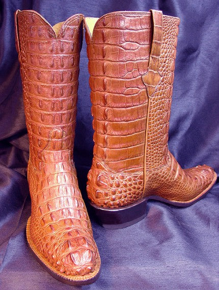 Cognac Full American Hornback Alligator Boots