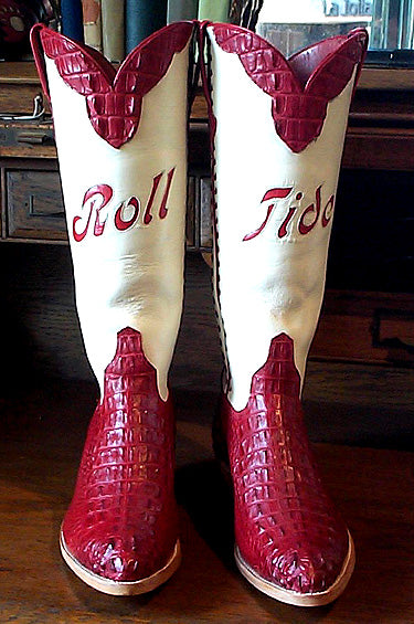 "Roll Tide” Hornback Alligator Boots