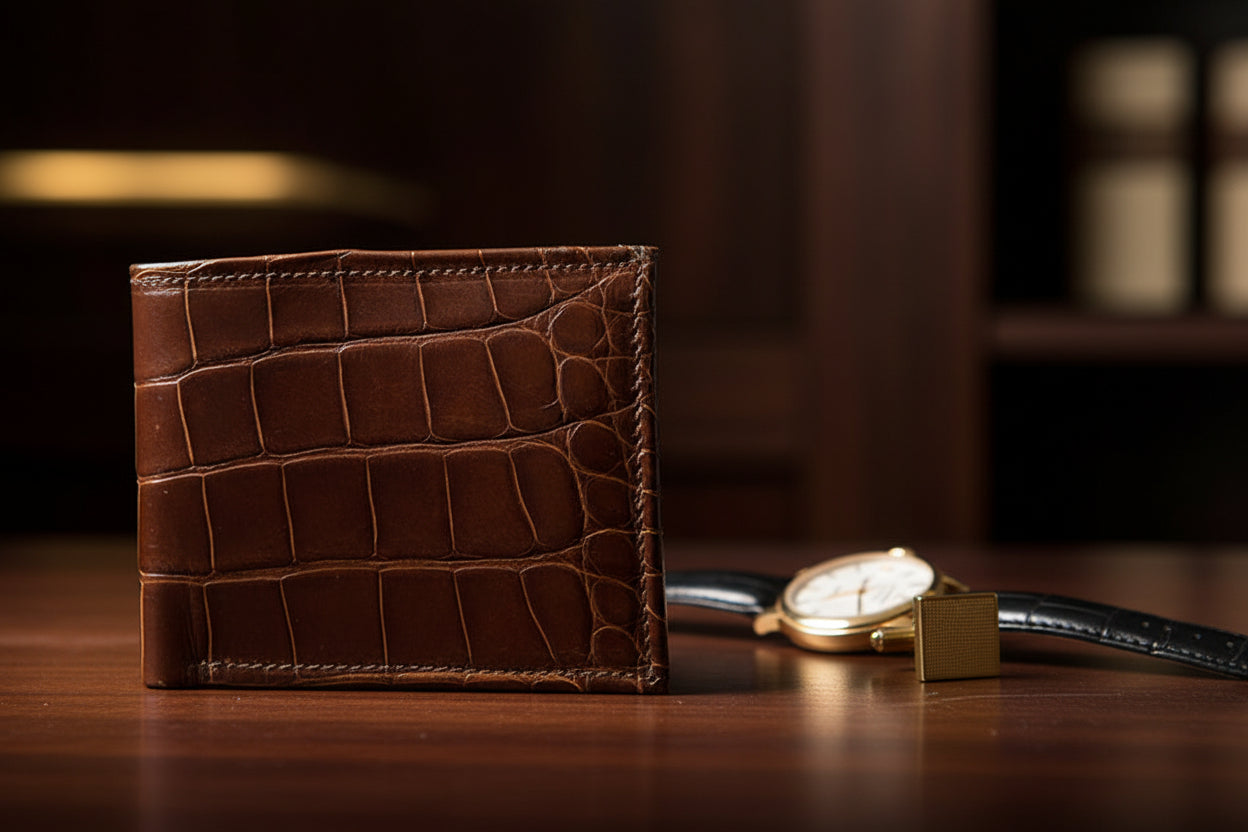 Bourbon "Classic Billfold" Alligator Wallet