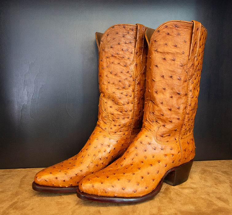 Full Brandy Ostrich Full Quill Boots