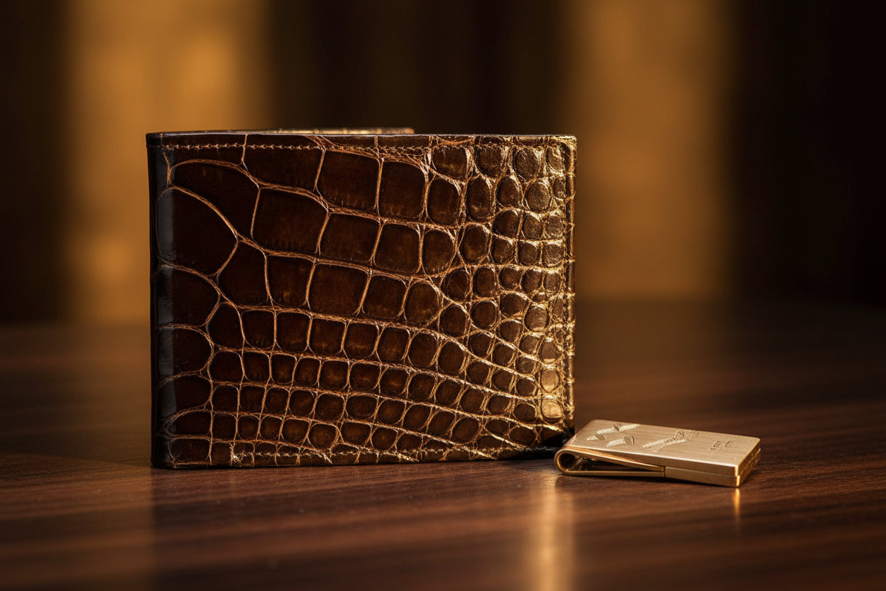 Chocolate "Classic Billfold" Alligator Wallet