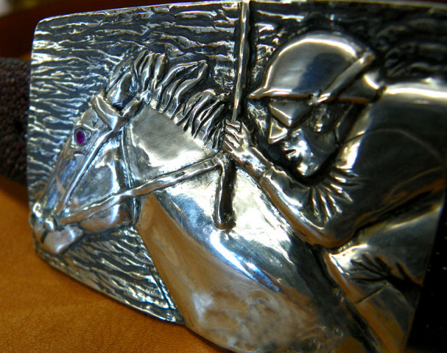 "Racing" Sterling silver buckle