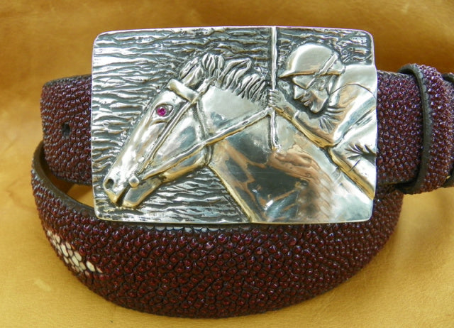 "Racing" Sterling silver buckle