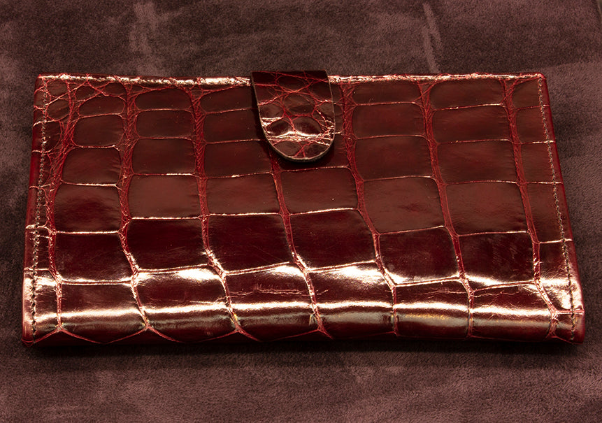 Burgundy Alligator and Himalaya Crocodile Wallet