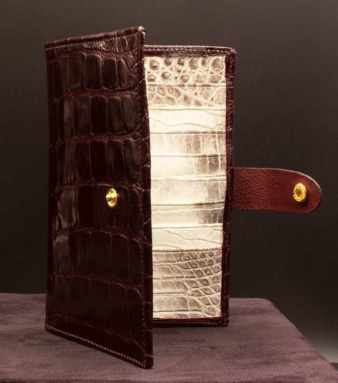Burgundy Alligator and Himalaya Crocodile Wallet
