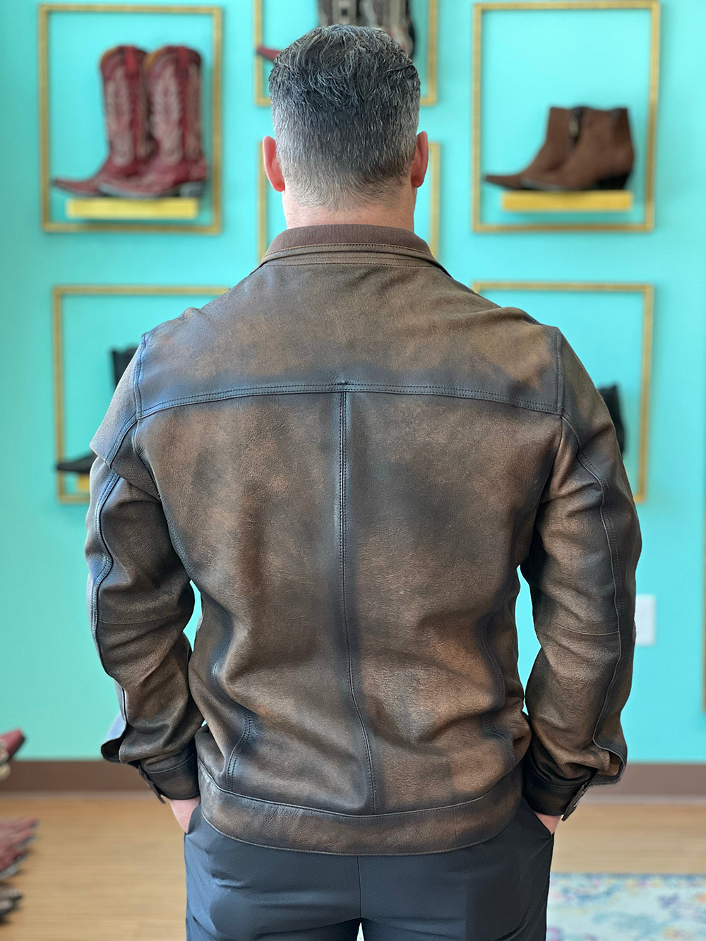 Burnished Chocolate Leather Jacket