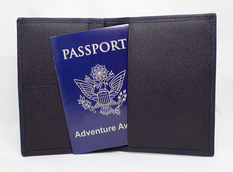 Navy Calf Passport Cover