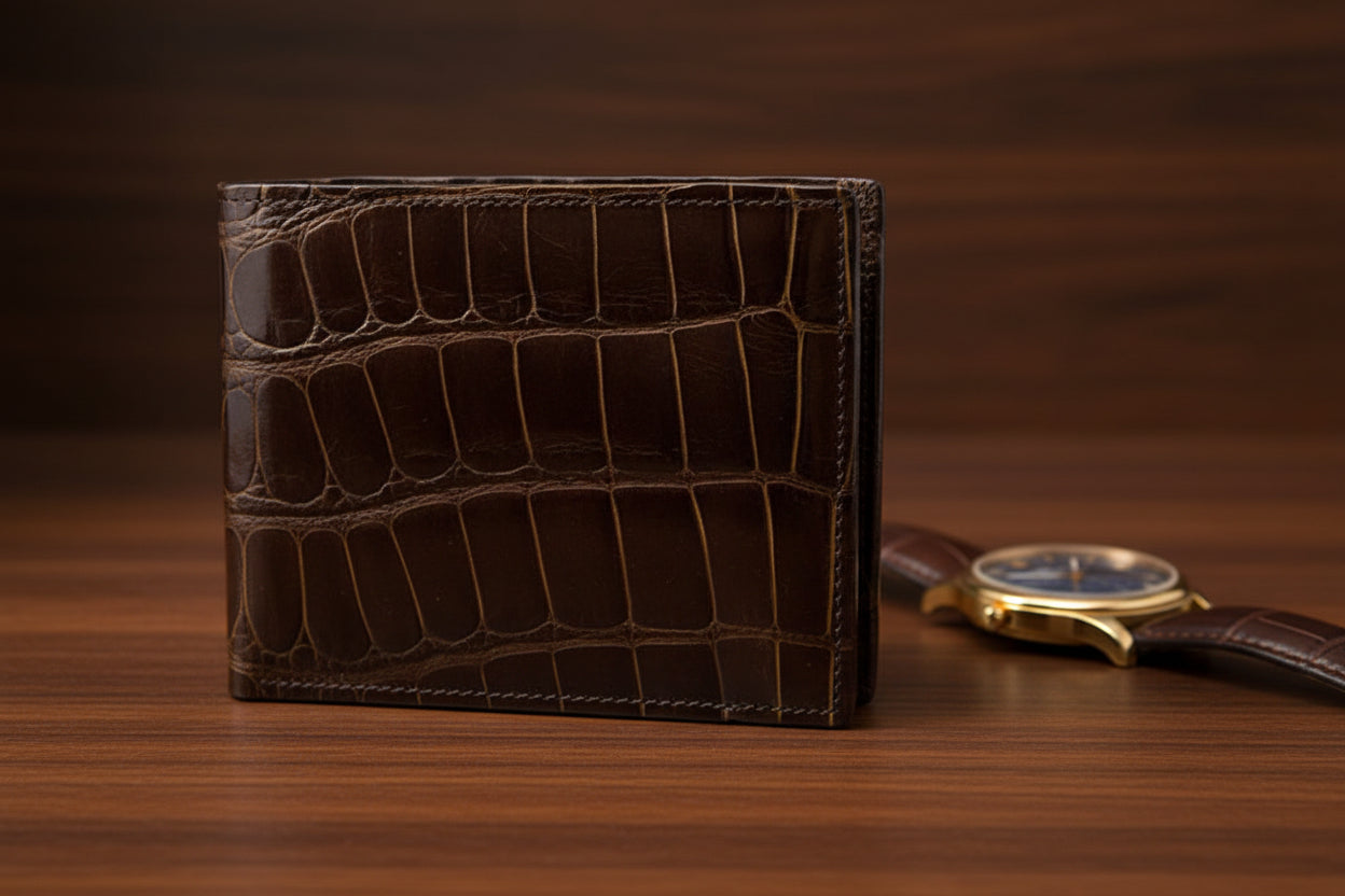 Brown Glazed “Chairman” Alligator Wallet