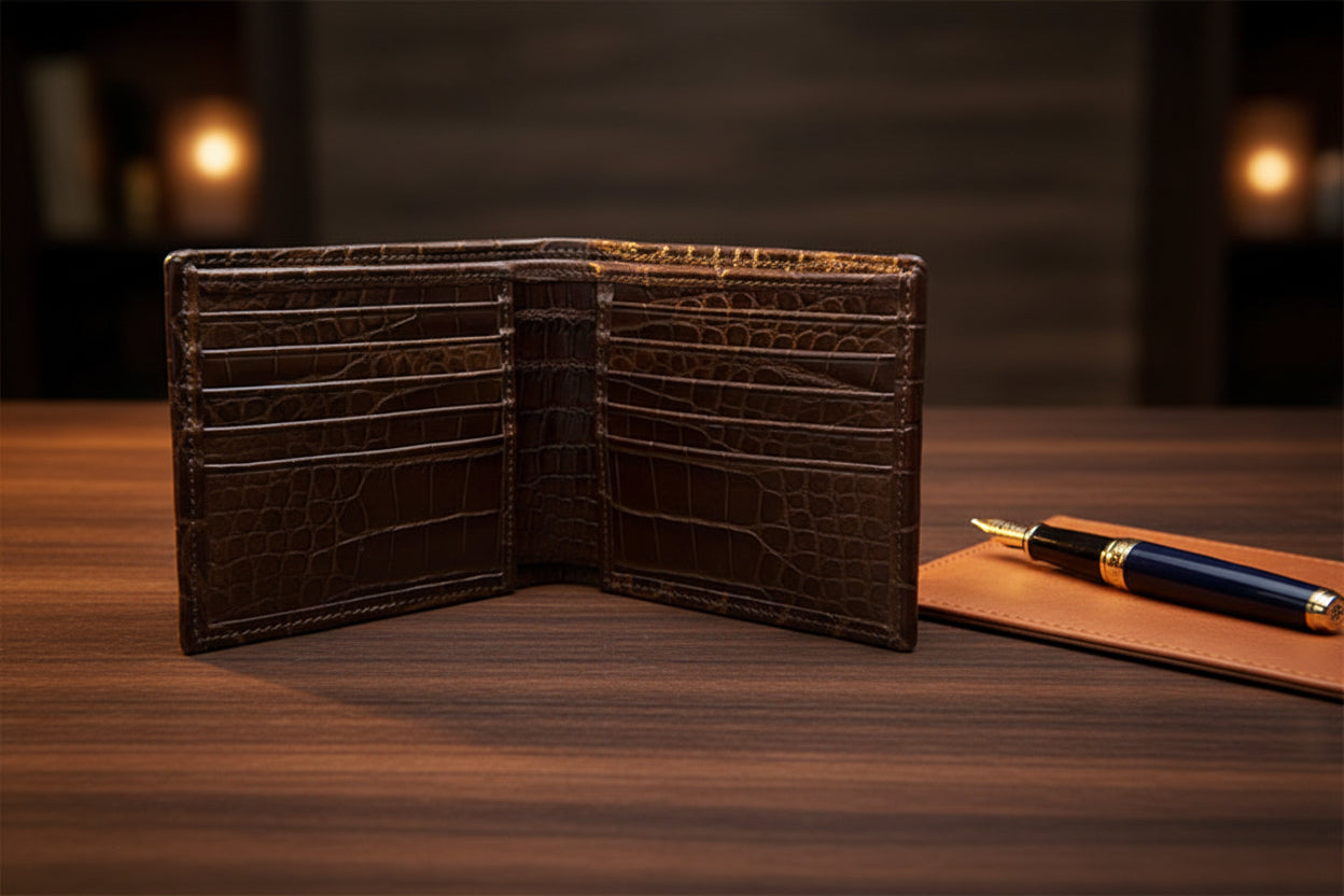 Brown Hornback “Chairman” Alligator Wallet