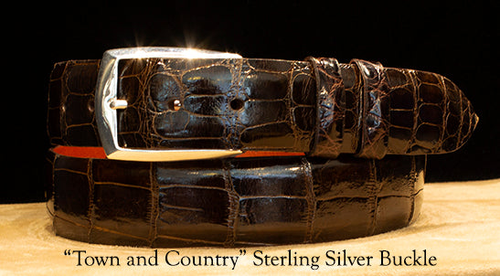 Chocolate Alligator Dress Belt